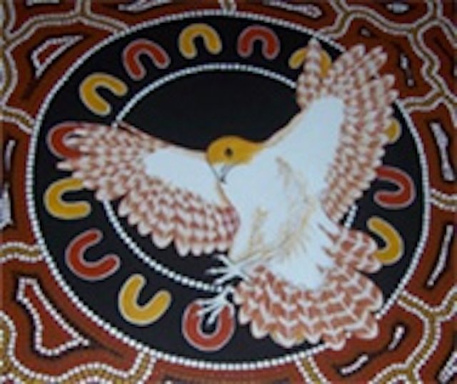 Logo for Mandurah Hunter Indigenous Business Chamber. Artist Les Elvin - 2006